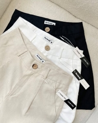 Quần short linen Roses Noires cạp cao bản to nhiều màu: Đen, Trắng, Nâu, Be, Hồng