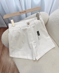 Quần short linen Roses Noires cạp cao bản to nhiều màu: Đen, Trắng, Nâu, Be, Hồng