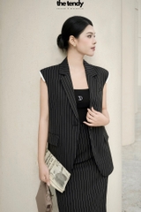Áo blazer sát nách ATHINA OVERSIZED họa tiết kẻ