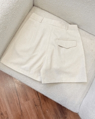 Quần short linen Roses Noires cạp cao bản to nhiều màu: Đen, Trắng, Nâu, Be, Hồng