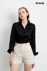Quần short linen Roses Noires cạp cao bản to nhiều màu: Đen, Trắng, Nâu, Be, Hồng