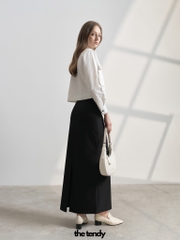 Chân váy VANESSA dáng dài, vintage, phom dáng basic, style Hàn, 2 màu xám/đen