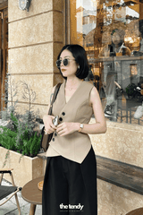Áo Gile cách điệu XENIA vạt chéo phía trước
