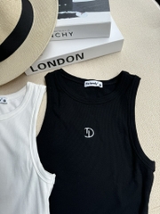 Áo tanktop Lyon chất thun tăm co giãn, 2 màu đen trắng