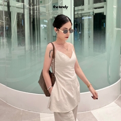 Áo 2 dây linen Le Perce-Neige thiết kế cúp ngực, gợi cảm phong cách tối giản