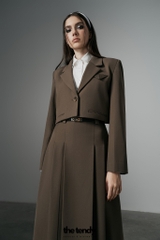 Áo Blazer dáng Croptop Amura, 2 màu Nâu, Đen
