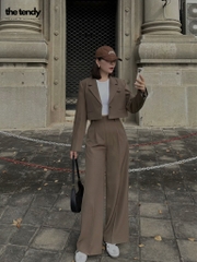 Áo Blazer dáng Croptop Amura, 2 màu Nâu, Đen