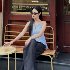 Áo hai dây chiết eo chất liệu linen thời trang tối giản Florence the tendy