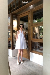 Áo linen (có thể mặc như váy) La Jacinthe 3 màu: Đen, Trắng, Muối tiêu