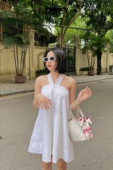 Áo linen (có thể mặc như váy) La Jacinthe 3 màu: Đen, Trắng, Muối tiêu