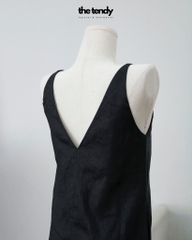 Đầm Lelalin Linen cổ khoét V phong cách thanh lịch