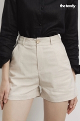 Quần short linen Roses Noires cạp cao bản to nhiều màu: Đen, Trắng, Nâu, Be, Hồng