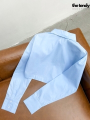Áo Somi Amura cổ Đức dáng Croptop tay dài 2 màu xanh/trắng