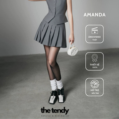 Chân váy Amanda, xếp ly dáng ngắn, có khóa kéo, 2 lớp dày dặn