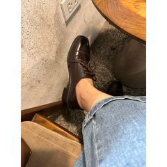 Giày Oxford nữ da mềm, 2 màu đen/ nâu,  đế 5cm
