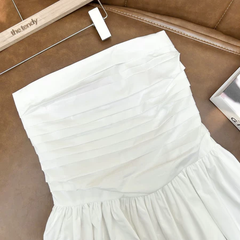 Áo Margaret dáng peplum, cúp ngực, dáng xòe xinh xắn, màu trắng, có chun sau
