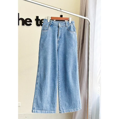 Quần bò dài Casey, chất cotton, form suông, ống rộng