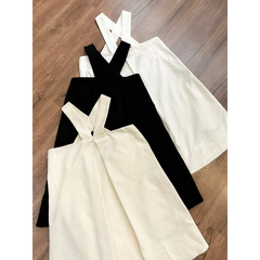 Áo linen (có thể mặc như váy) La Jacinthe 3 màu: Đen, Trắng, Muối tiêu