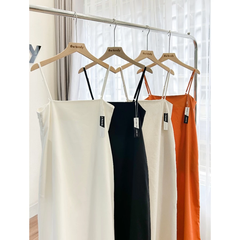 Váy linen Vera hai dây, dáng suông maxi
