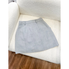 Chân váy GILLIAN form chữ A, màu ghi, chất tuýp si, có lót