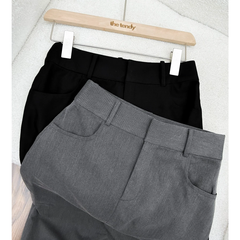 Chân váy VANESSA dáng dài, vintage, phom dáng basic, style Hàn, 2 màu xám/đen