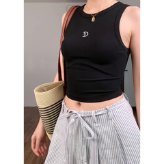 Quần linen cạp trễ có dây buộc Yejiin