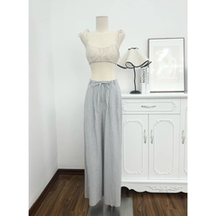 Quần linen cạp trễ có dây buộc Yejiin