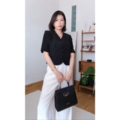 Áo blazer Ruby không cổ cộc tay
