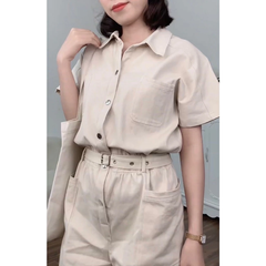 Jumsuit kaki cotton Lena