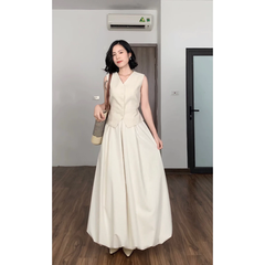 Chân váy bubble linen LÉNA