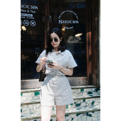 Jumsuit kaki cotton Lena