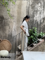 Áo blazer ngắn tay màu trắng Shayna phong cách Hàn Quốc