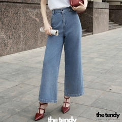 Quần bò dài Casey, chất cotton, form suông, ống rộng