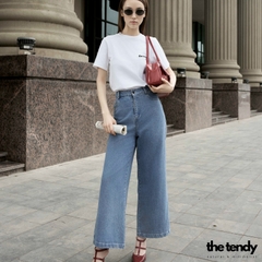 Quần bò dài Casey, chất cotton, form suông, ống rộng