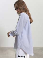 Áo somi kẻ dài tay dáng basic ALINE