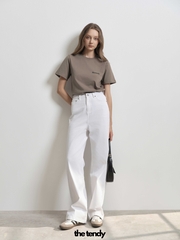 Quần Jeans MEI, màu trắng, dáng suông dễ phối đồ
