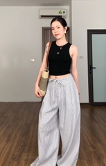 Áo tanktop Lyon chất thun tăm co giãn, 2 màu đen trắng