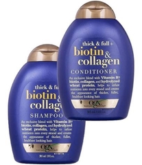 Cặp Dầu Gội Xả OGX Thick & Full Biotin & Collagen Shampoo 385ml (Chai)