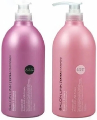 Cặp Dầu Gội Xả Salon Link Extra Repair & Protect Infused With Amino Acid Silk Protein (Hồng, Xanh Dương) 2x1000ml (Cặp)