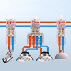 Cút nối dây điện nhanh không cần cắt dây KT22 KT24. Cút chia điện siêu nhanh chữ T