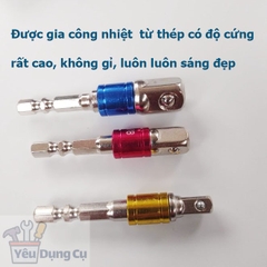 Đầu chuyển vít sang khẩu Bulong (chuôi lục giác) 3 kích cỡ 1/4 3/8 1/2 (dài 7cm)