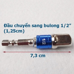 Đầu chuyển vít sang khẩu Bulong (chuôi lục giác) 3 kích cỡ 1/4 3/8 1/2 (dài 7cm)