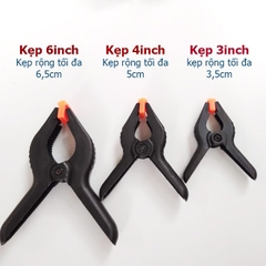 Kẹp gỗ nhanh chữ A 6inch, 4inch, 3inch - Kẹp lò xo nhựa (Mua 4 Tặng 1)