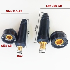 Giắc Máy Hàn Điện Tử Đực Cái - Đầu Nối Rắc Cắm Máy Hàn Điện Loại To và Nhỏ