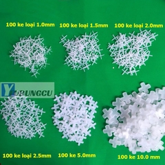 100 chiếc ke lát gạch chữ thập 1mm, 1.5mm, 2mm 2.5mm 5mm 10mm