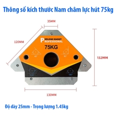 Ke góc vuông Nam châm Siêu Cường PROFESSIONAL - Hàn đa góc lực 25kg - 55kg -75kg