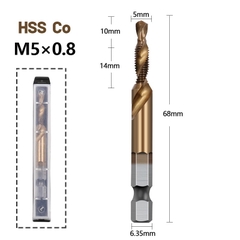 Mũi Khoan Taro Ren Coban HSS-M35 Mũi từ M3 đến M10