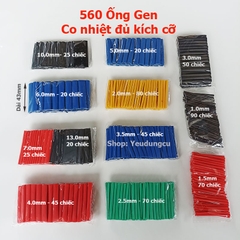 560 Ống dây co nhiệt gen bọc dây điện, sạc đủ các kích cỡ
