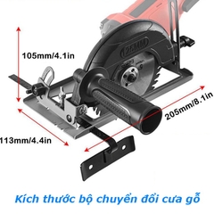 Máy Cưa Cắt gỗ - Bộ chuyển đổi từ máy mài sang Cưa Gỗ cầm tay có điều chỉnh góc