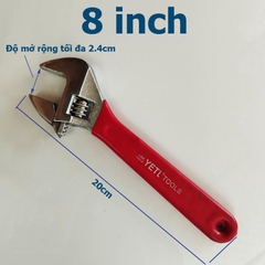Mỏ lết tay cao su đỏ YETL Thép CRV các cỡ 8 10 12 inch